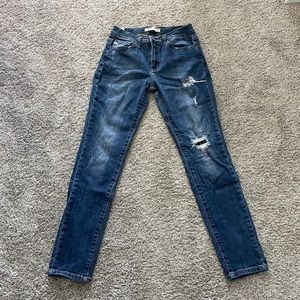 KanCan Mid-Rise Distressed Skinny Jeans